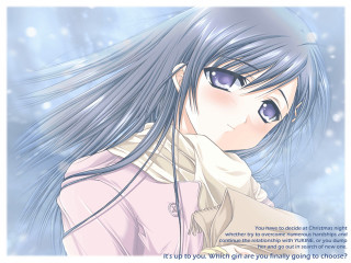 Girl longhair pinkjacket quote snow - a pink jacket free wallpaper
