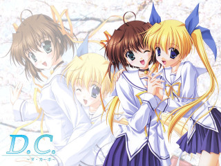 Anime girls flower tree logos - computer graphic free wallpaper