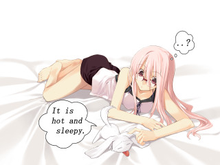 Woman bunny cat anime speech - a picture free wallpaper for desktop