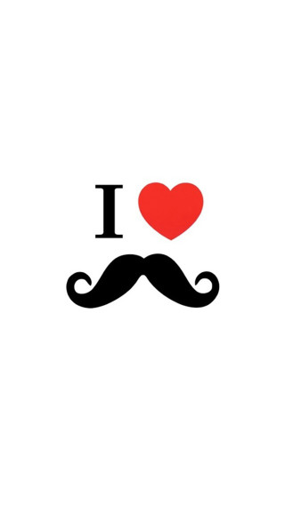 Mustache heart i love mustaches - free love wallpaper