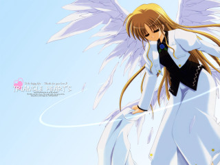 Angel woman phone blue sky - a cell phone free wallpaper