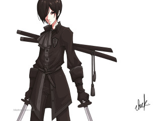 Gothic hero sword suit tie - character design free wallpaper