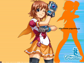 Girl gun silhouette armor orange - a gun free wallpaper