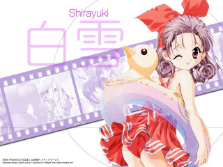 Girl red dress teddy bear - a film strip free wallpaper