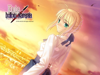 Anime girl sunset blue pants - a sunset free wallpaper