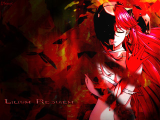 Redhair woman demonfire bloodsplatter gothic - anime art free wallpaper