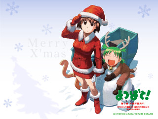 Christmas santa girl child reindeer - small free wallpaper for desktop