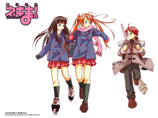 Anime girls long hair boots - a pink scarf free wallpaper