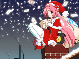 Santa girl brick wall money - paper free wallpaper