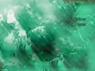 Woman green background white bubble - a womans face free wallpaper