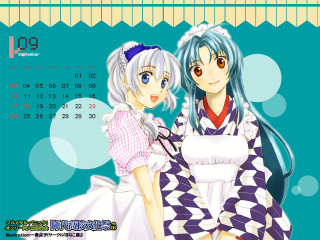 Anime calendar two girls 1999 - a calendar free wallpaper