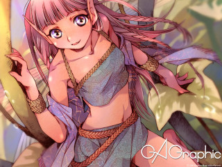 Pink haired elf sword girl - giantess art free wallpaper