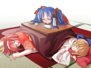 Anime girls rug suitcase blush - a rug free wallpaper