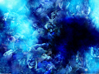 Blue black abstract people aurora - final fantasy free wallpaper
