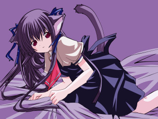 Girl cat ears bed anime - a cat ear free wallpaper
