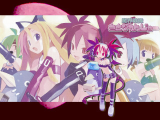 Anime girls guns pink background - hint of yayoi kasuma free wallpaper