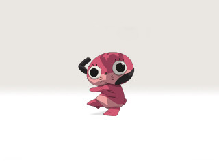 Pink black animal big eyes - pop surrealism free wallpaper