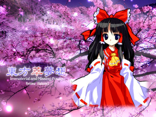 Red dress girl cherry blossoms - a red dress free wallpaper