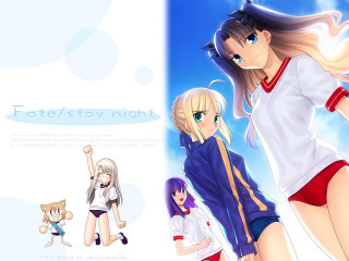 Anime girls blue sky stars - a screenshot free wallpaper