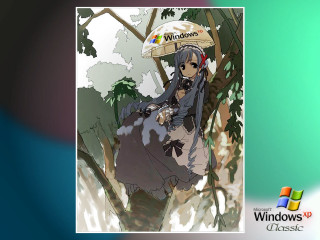 Woman umbrella forest xp logo - a woman holding free wallpaper