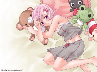 Woman bed stuffedanimals anime kikukawa - stuffed free wallpaper