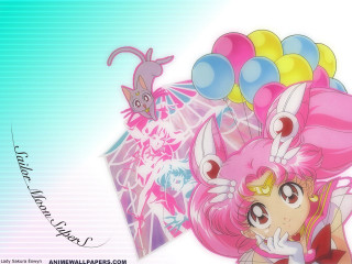 Pink hair balloons cat bow - pop surrealism free wallpaper