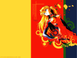 Long hair red dress colorful - circle free wallpaper