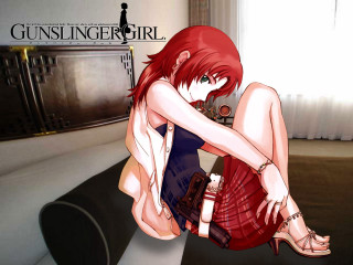 Red dress woman gun couch - her hand and a gun free wallpaper