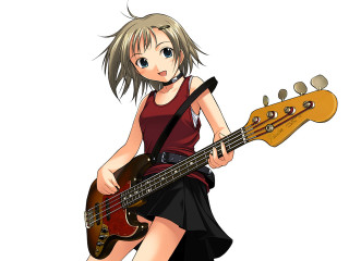 Girl guitar dress yayoi rayonism - holding free wallpaper