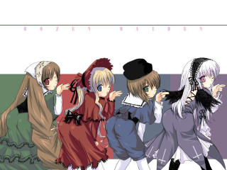 Anime girls street boys wings - a line free wallpaper