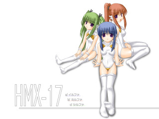 Anime girls white leotard 3girls - a group of anime girls free wallpaper