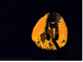 Person banana knife blackbackground cavepainting - loony toon free wallpaper