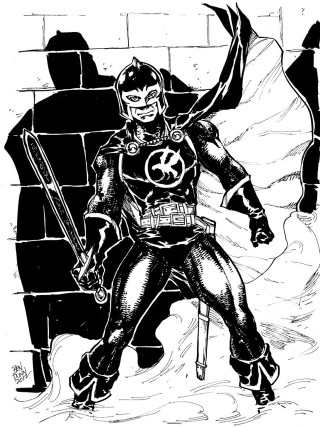 Black white drawing man costume - free sci-fi wallpaper