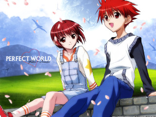 Anime characters wall sky field - overhead free wallpaper