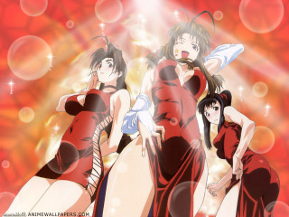Red dresses bubbles stars moon - bubble free wallpaper