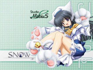 Anime girl cat tail white - her finger free wallpaper