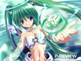 Green haired girl mermaid armor - a green object free wallpaper