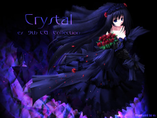 Gothic woman flower veil blueeyes - a black dress holding free wallpaper
