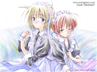 Anime siblings twins maid blonde - a bed together free wallpaper