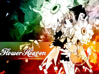Anime girl flower black dress - god ray free wallpaper