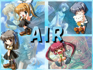 Anime girls air cat chibi - different free wallpaper