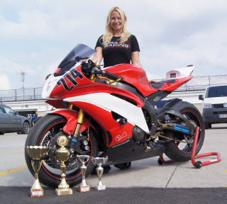 Woman motorcycle parking lot red - red free wallpaper