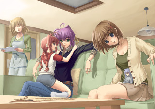 Girls couch livingroom remodernism cooking - a group of girls free wallpaper
