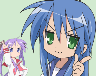 Blue hair green eyes girl 2 - a finger free wallpaper