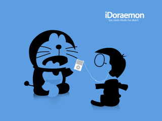 Cartoon character playing with cat - toyism free wallpaper