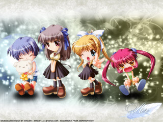 Anime girls snowflakes star blue - a wallpaper background free wallpaper
