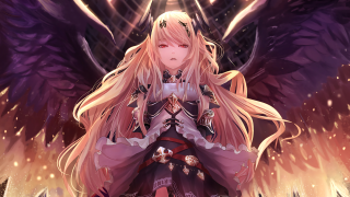Woman blonde purple outfit angel - angel free wallpaper