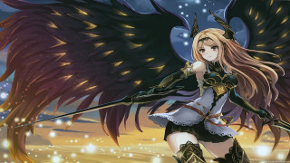 Woman sword wings snow field - epsylon point free wallpaper