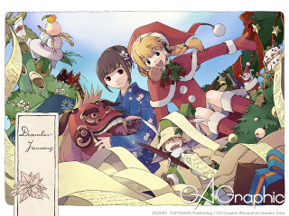 Christmas girls deer antlers santa - christmas decoration free wallpaper
