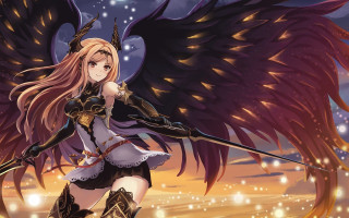 Woman sword wings field grass - epsylon point free wallpaper